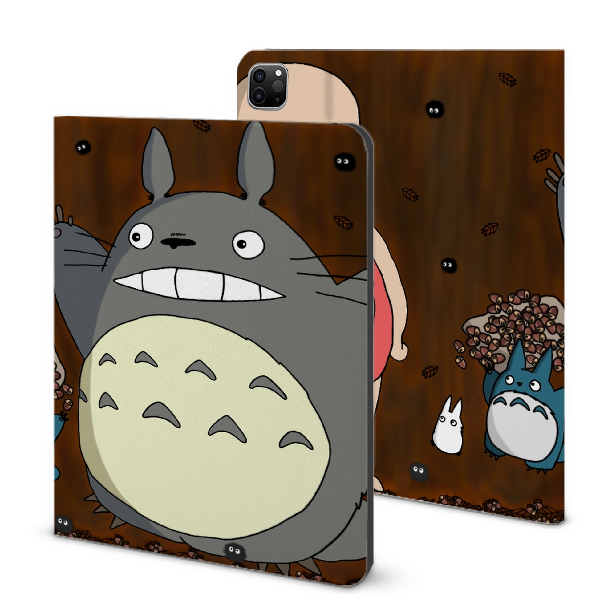 （画像用） となりのトトロ 草壁メイ 草壁サツキ My Neighbor Totoro Satsuki Kusakabe Mei Kusakabe IPad ケース ブック型 PUレザー TPU 耐衝撃 軽量 薄型 ペン収納なし 全面保護 IPad 各モデル対応